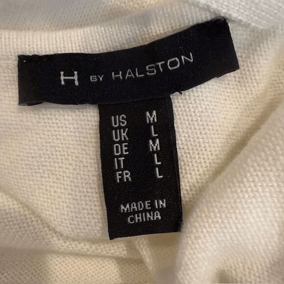 H by Halston Tunic Sweater Criss Cross Neckline Lightweight White Size Medium - Picture 6 of 11